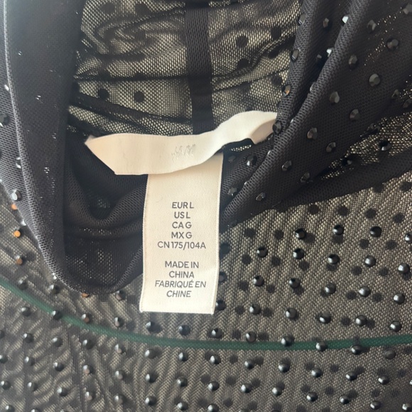 H&M Rhinestone-Embellished Mesh Bodysuit – Size L - Picture 3 of 3